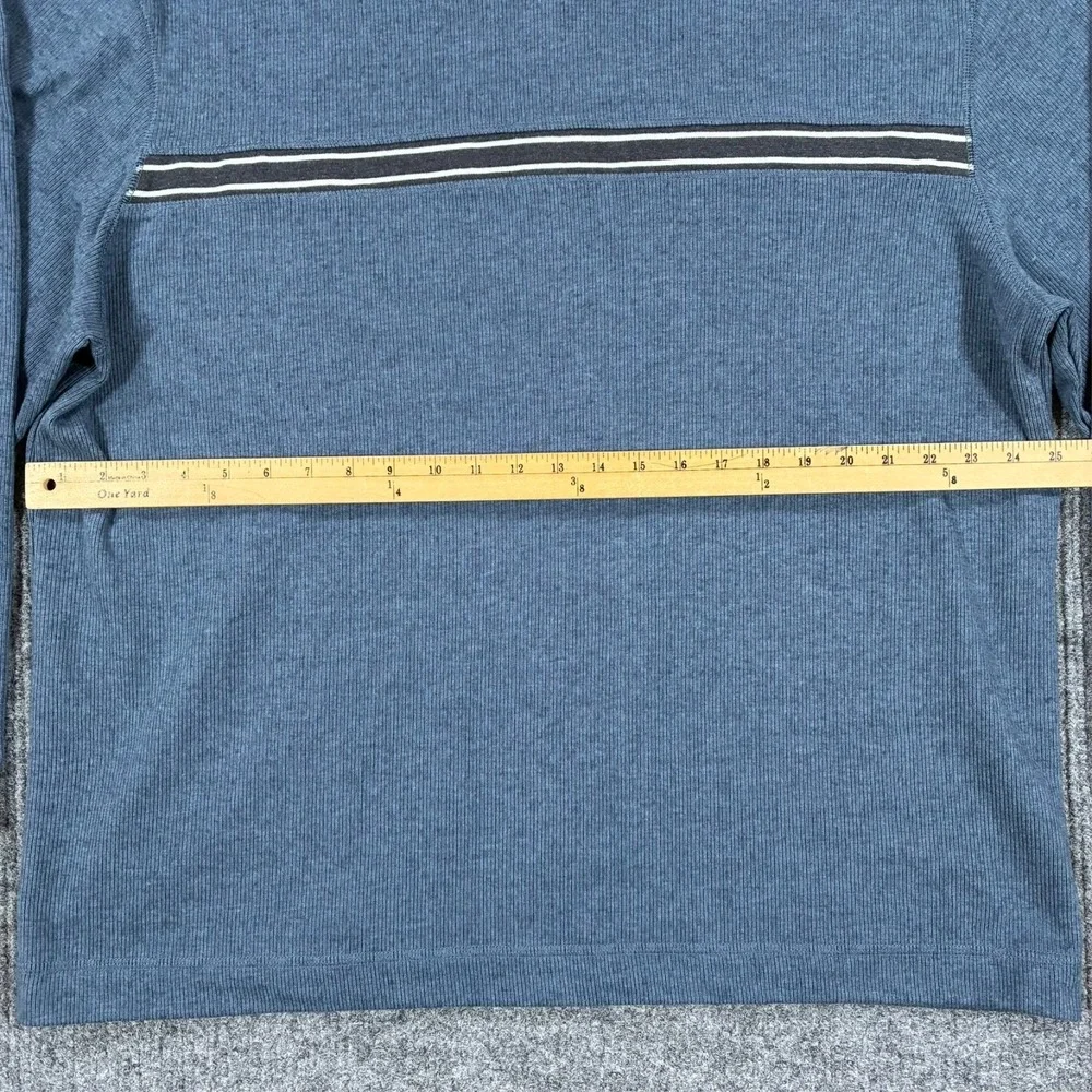 Method Mens Blue V Neck Long Sleeve Sweater Shirt 2XL Striped Casual Pullover